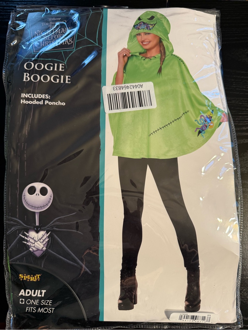 Spirit Oogie Boogie Lime Green Hooded Poncho